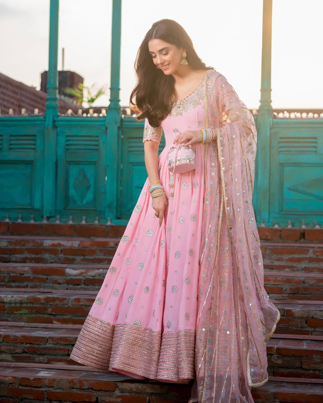 Baby Pink Gown Design For Special Function